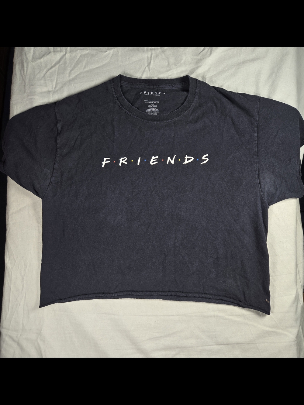 Friends The Television Series Black Crop Top T-Shirt, Size M/M Women's  Shirt
